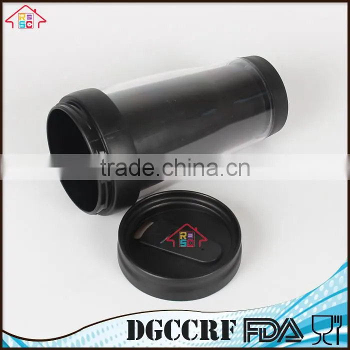 NBRSC plastic 400ml double wall tumbler with customized removeable insert paper car coffee mug with bounce lid