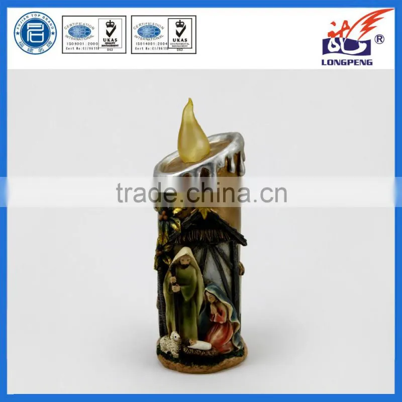 Christmas Resin Catholic Statue Holy Family with Led Light