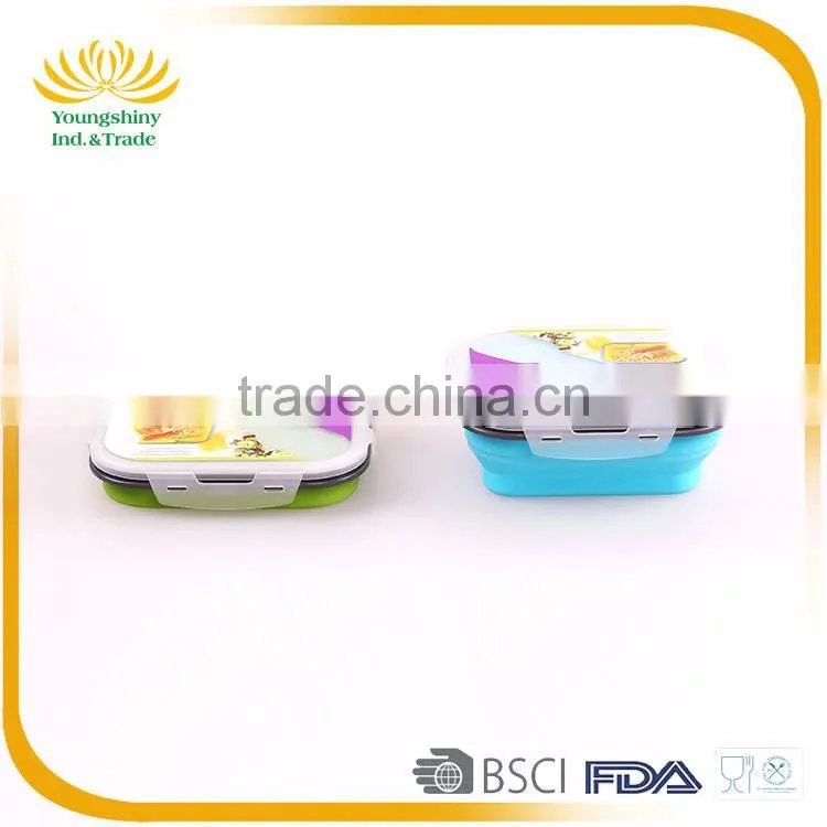 Eco-friendly silicone collapsible lunch box