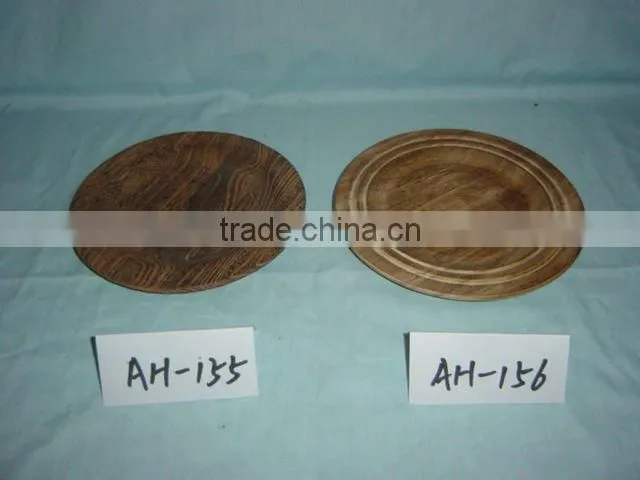 handmade antique round wooden plate wholesale