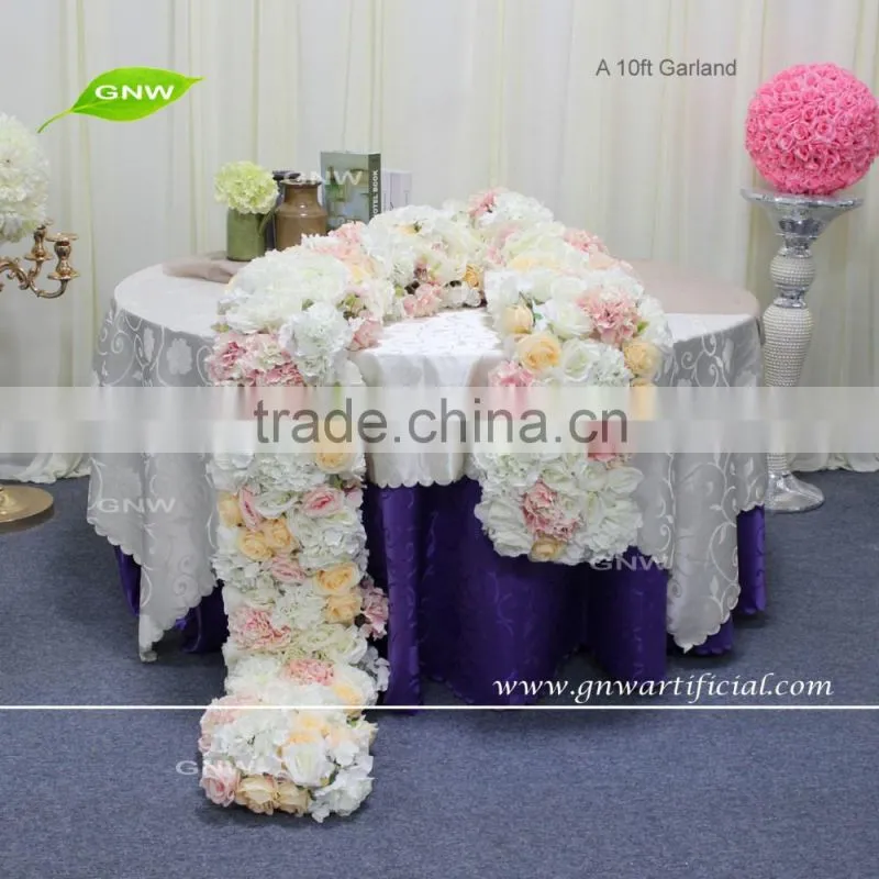 GNW FLW1606003 wedding silk rose flower and leaves wall backdrop decoration