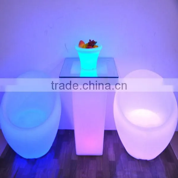 hotel and resorts used led glowing coffee table and sofa sets / Apple shaped plastic table sets