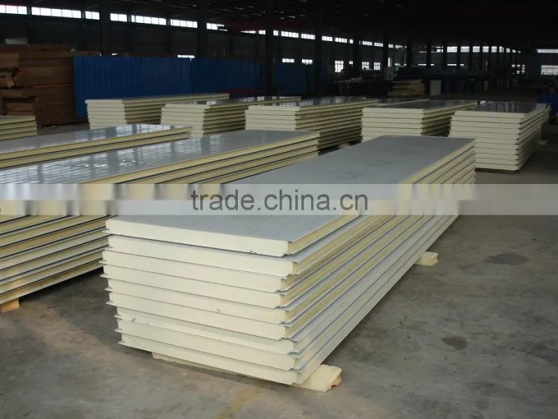 color steel and PU foam prefab wall panel made