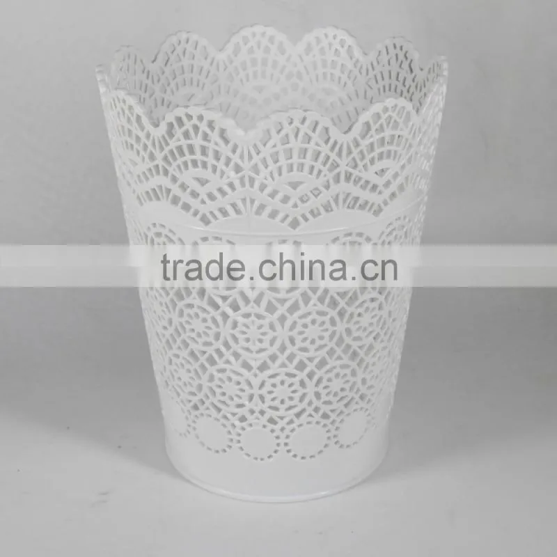 plastic round hollow out sunflower waste bin