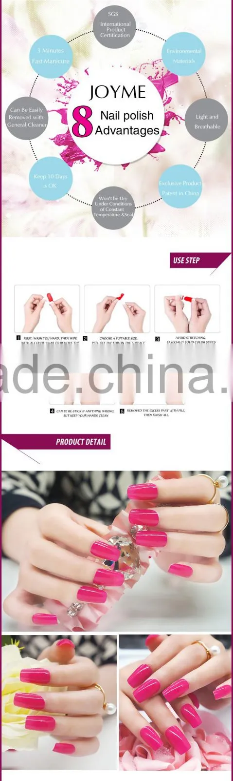 JOYME Brand Nail Polish Strip & Nail Patch