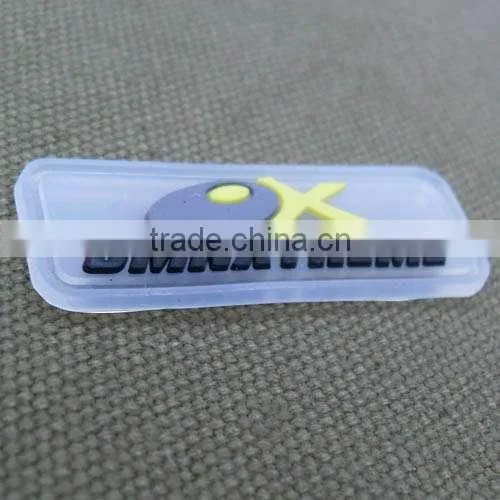 Qingdao direct factory high quality custom 3D soft PVC rubber patches transparent rubber label