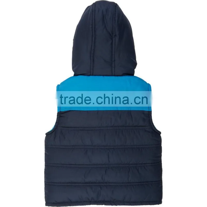 OEM winter padded hooded kids vest