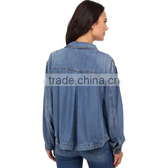 high quality autumn denim jacket women with soft fabric