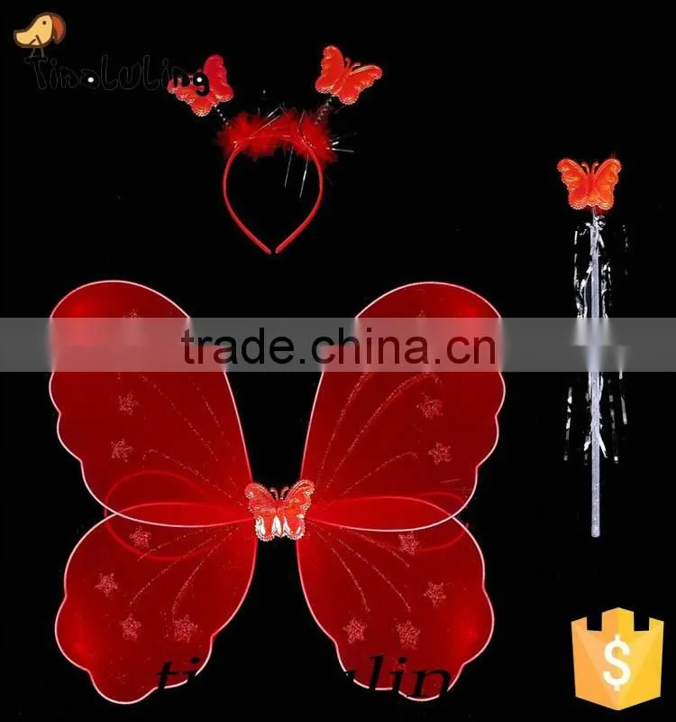 cheap single nylon butterfly fairy wings for party decorations