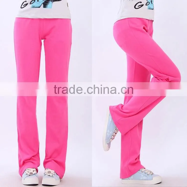 Girls Regular Fit Sports long pants Drawstring Waist Fitness Gym Pants