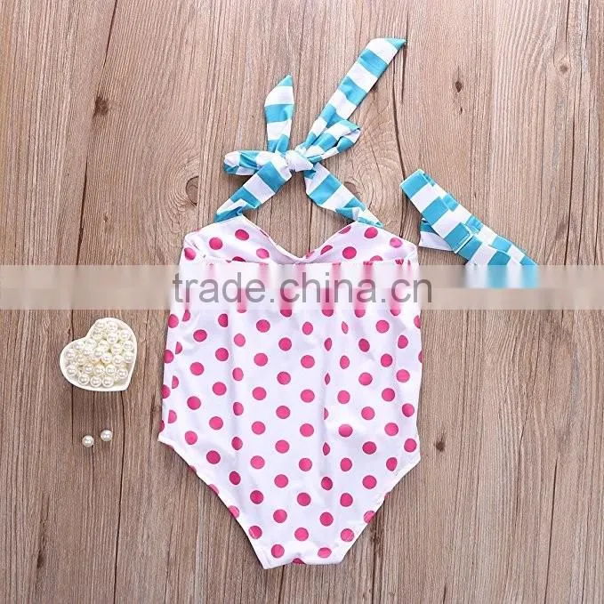 Pop color royal class clothing dots baby girls swimsuit bikini hot selling