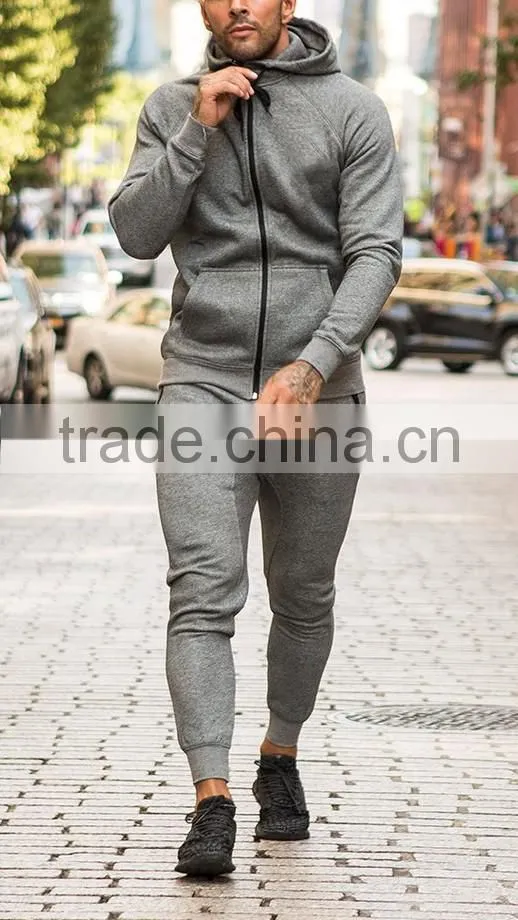 High Quality Long Sleeve Zipped Pockets Mens Track Top Plain Tracksuit