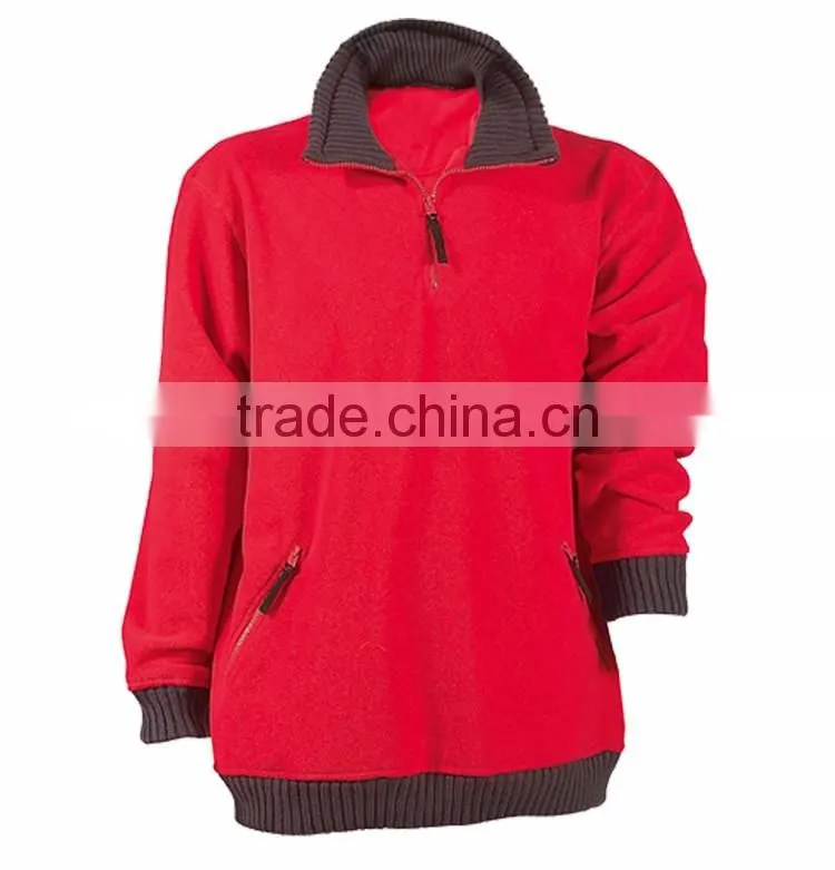 Industrial rib collar 1/4zipper mens thick warm jacket