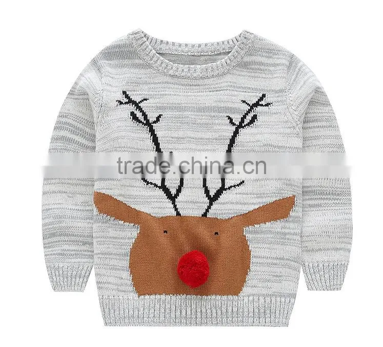 2016 Fashionable Children Cotton Knitting Deer Pattern Sweater Pullover