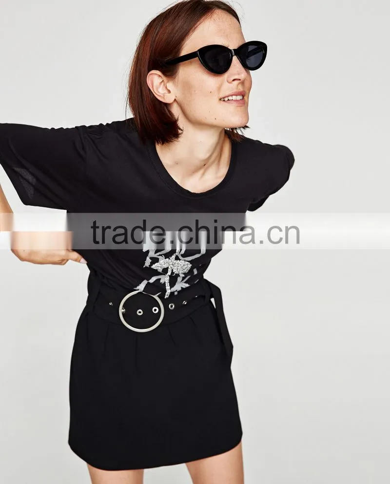 Guangzhou Shandao Factory OEM Customized 160g 100% Cotton Logo Printed Short Sleeve O-Neck T Shirt Design For Ladies