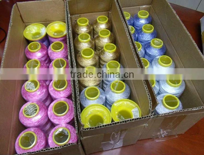 5000m/cone stock variegated color for viscose rayon embroidery thread + free shipping