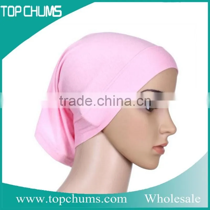 Popular series cheap women plain cap hijab scarf dubai