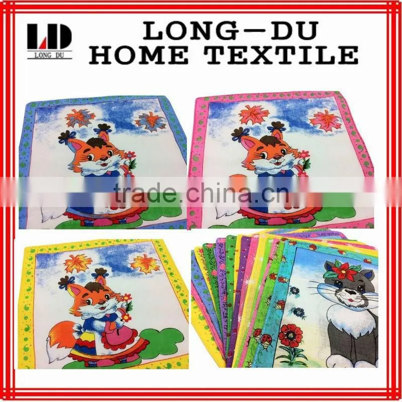 100% cotton material of gauze cartoon hanky
