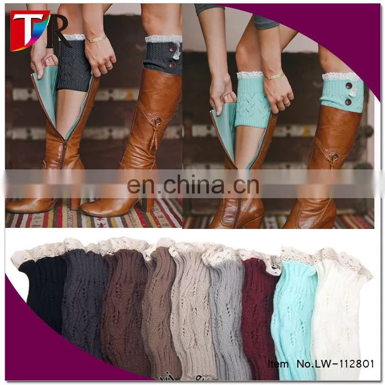 wholesale lace knit crochet women leg warmers & boot cuffs