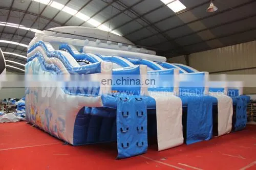 Commercial grade cheap giant inflatable 5 lane water slides for adult