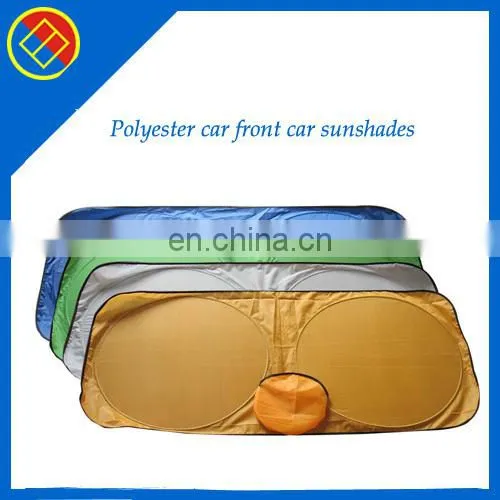 Folding silver polyester car sunshade