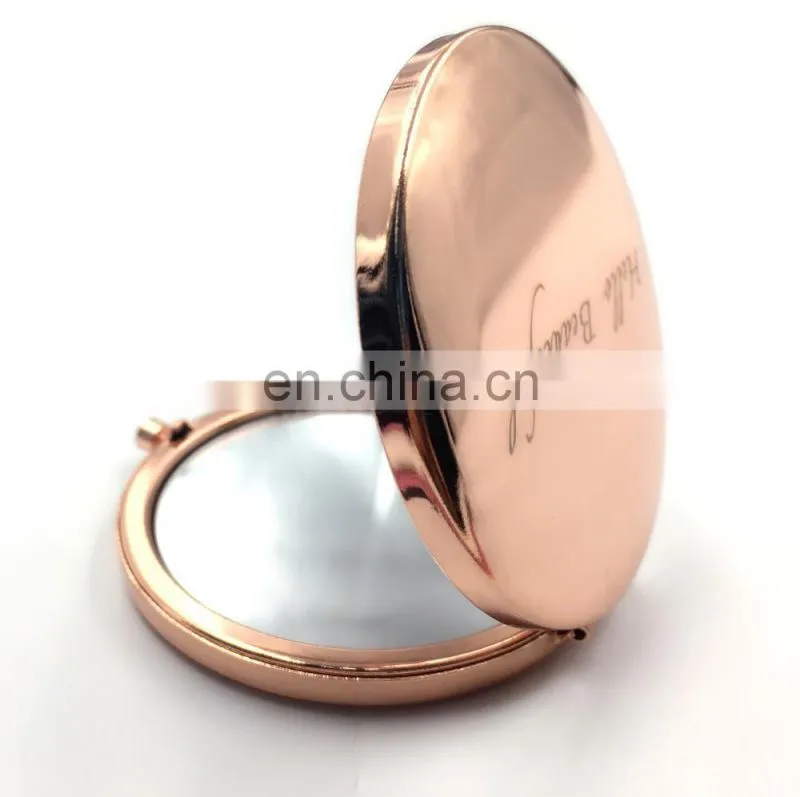 Rose gold cosmetic mirror