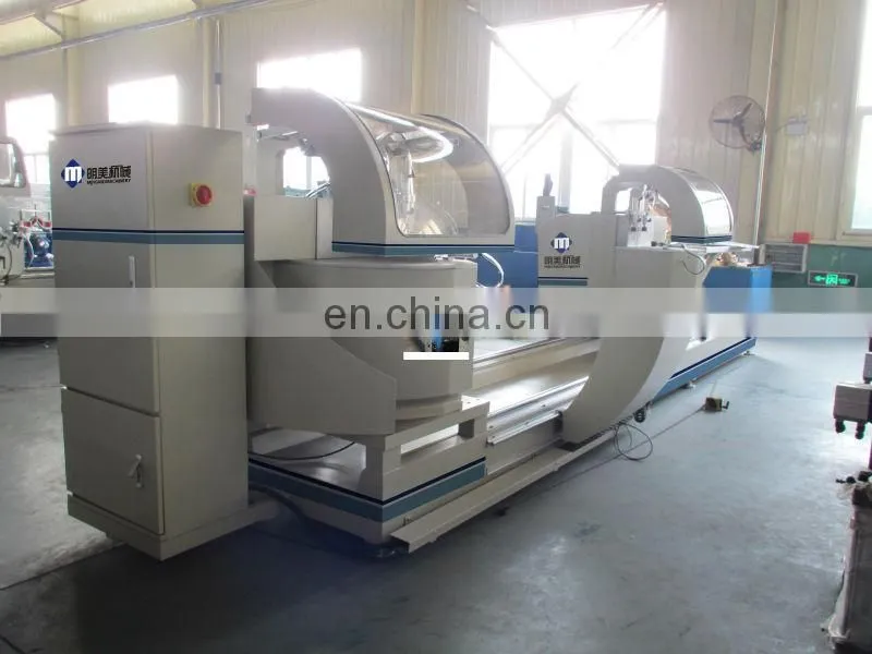 factory manufacture on exihibition aluminum profile window and door double head cutting saw aluminum window machine
