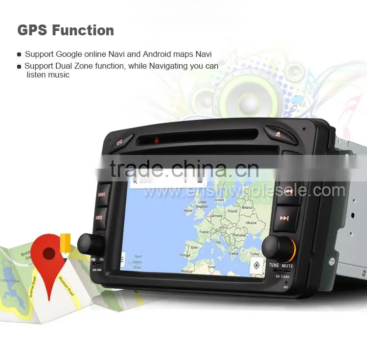 Erisin ES2507B 2 Din 7 inch Touch Screen Android 4.4.4 Car DVD Player for Mercedes W203