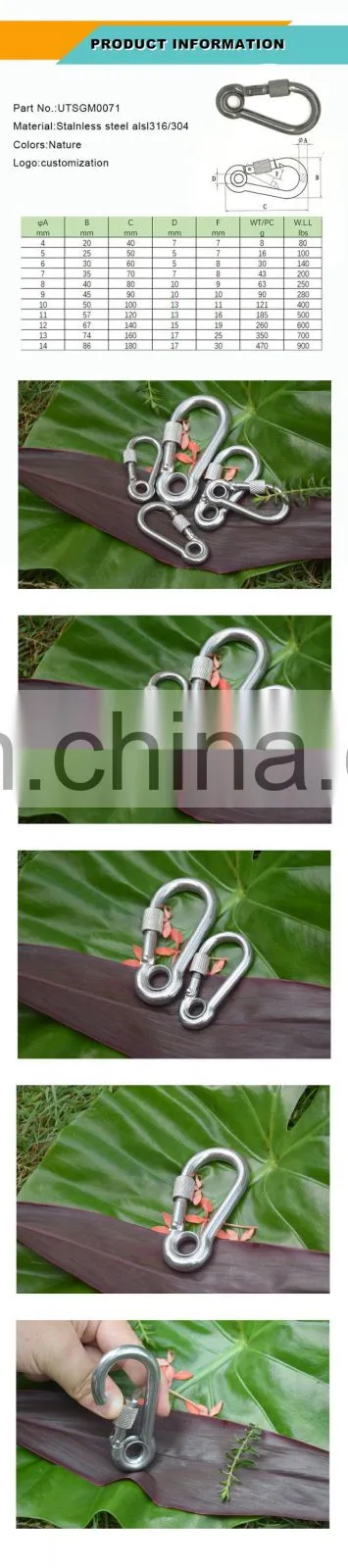 Snap hook with eyelet and screw