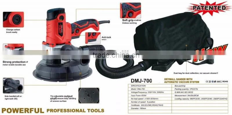 drywall sander machine with vacuum