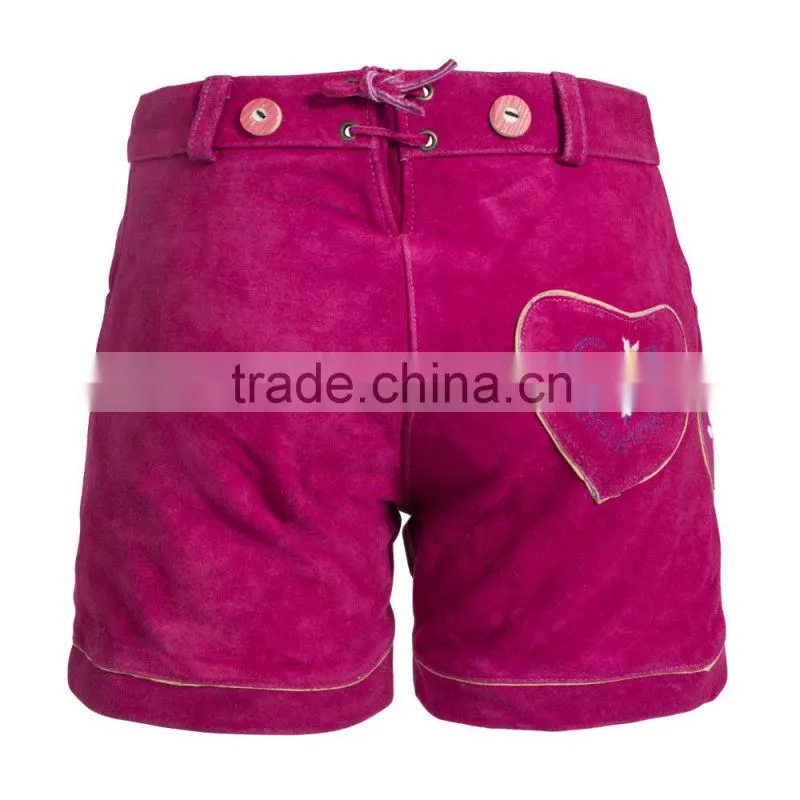 Damen Trachten Lederhose Pink