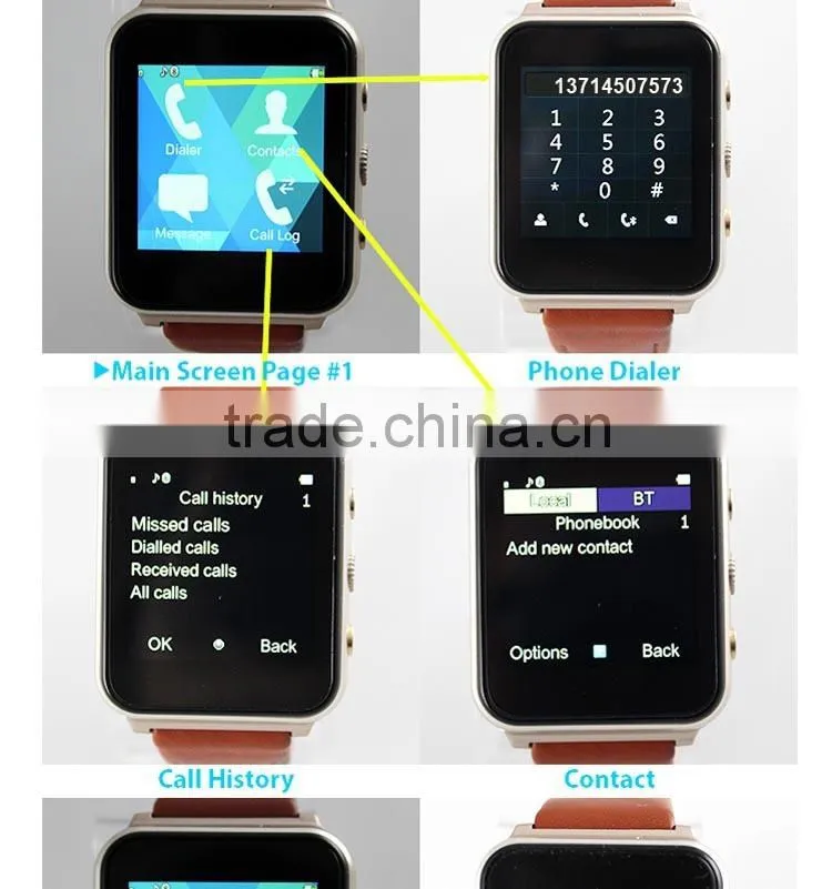 2015 fashionable portable latest wrist mobile phone smartwatch
