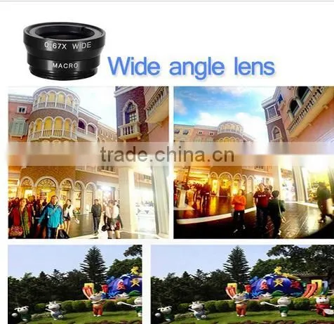 Wolesale 3 In 1 mirror Mobile Phone light button car Camera fish eye lens