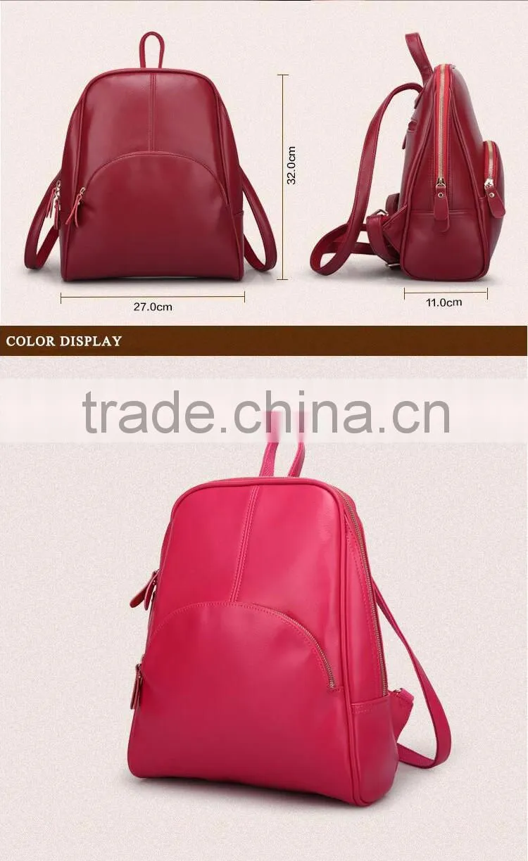 PU leather new fashion backpack multi candy pure colors shoulder bag