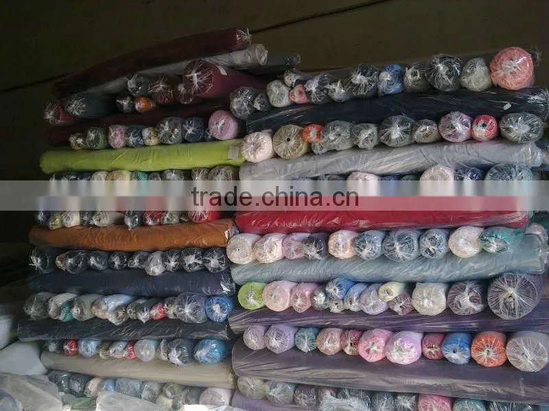 poly cotton plain dyed poplin stock lot fabric textile