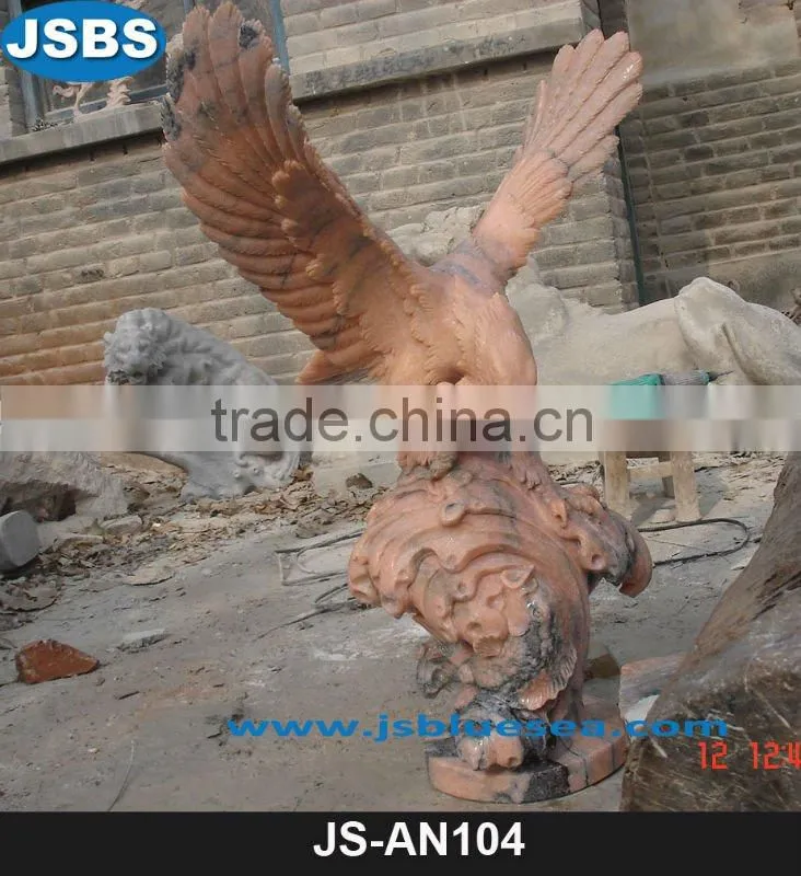 Carved travertine lion statue