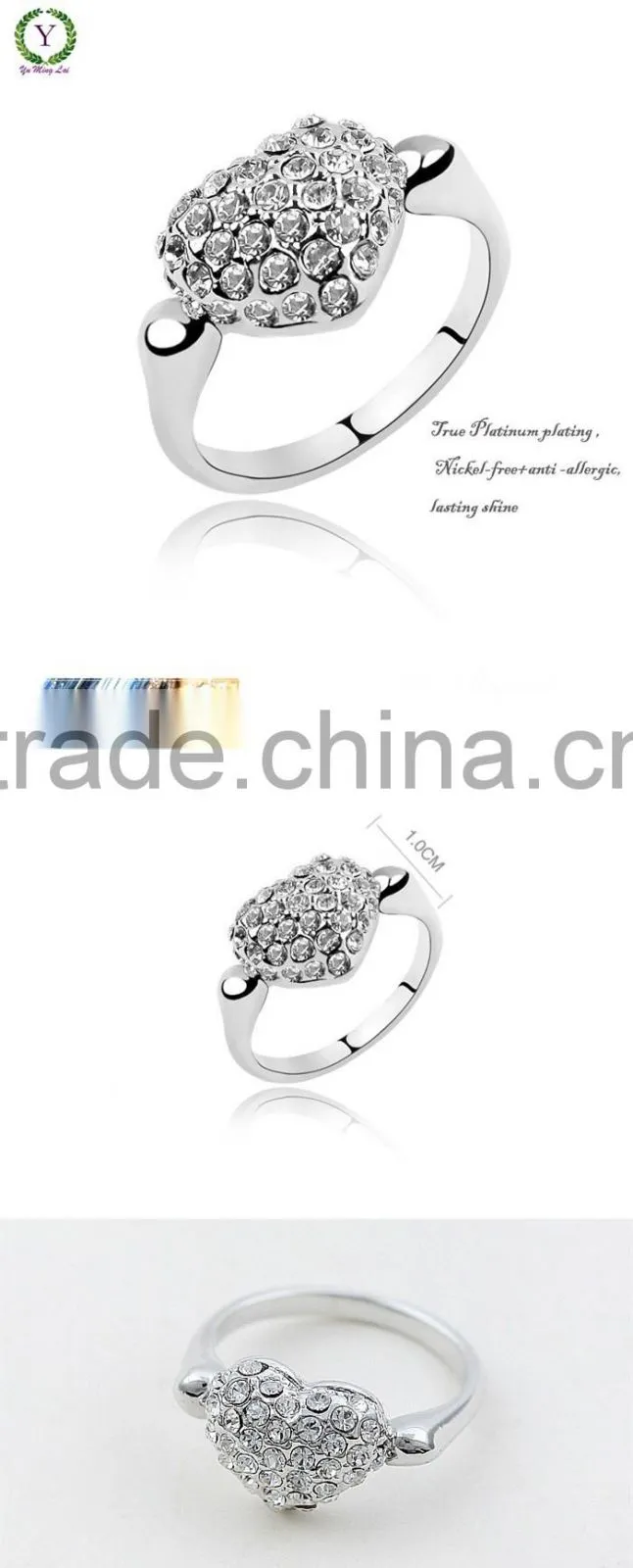 crystal beads finger ring for girl , artificial finger rings for girls ,silver finger ring