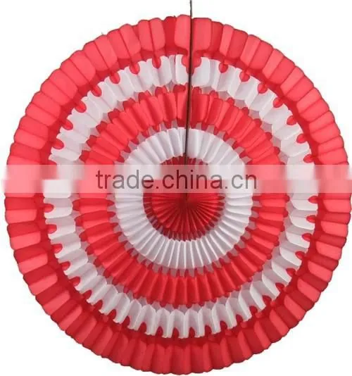 hot sale !orange yellow cerise deluxe paper fan for decorations