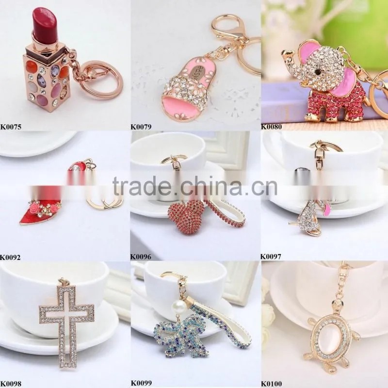 Novelty Four-leaf Clovers Flower leather key chain Keychains Keyring Fashion bag charm Key Chains Ring Holder Gift K0090