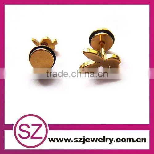 D128 stainless steel wholesale fashion gold earrings 2015 new design