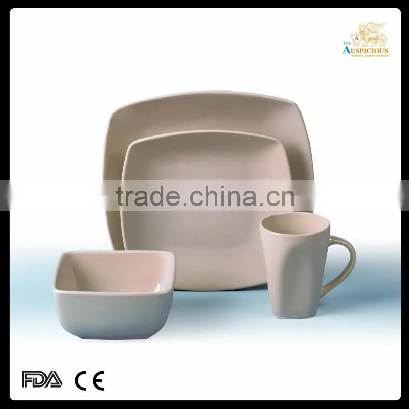 wholesale 16pcs color glazed stoneware dinner set
