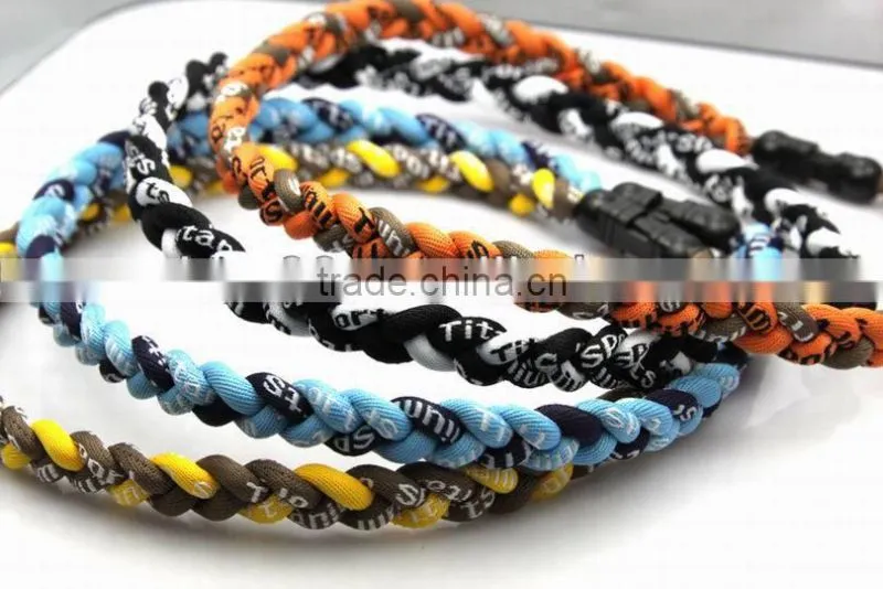 2014 hot sell braided sports necklace for baseball