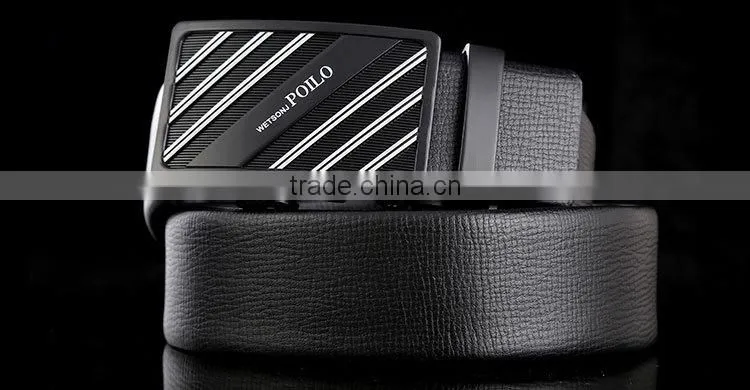Latest men's fashion black embossed leather belt custom belt for wholesale