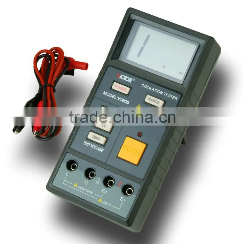 Megohmmeter Meter 9V DC1000V VC60B Megger Megohm Resistance Insulation Tester