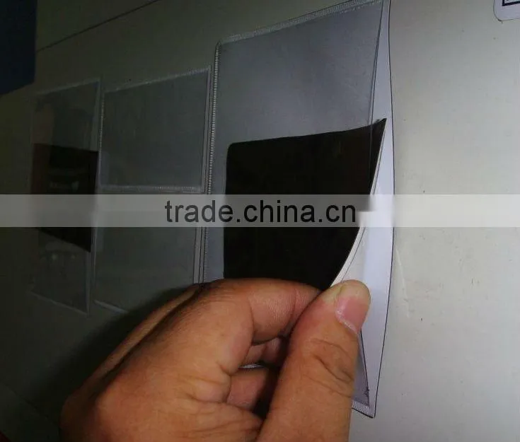 magnetic ticket pouches,magnetic sign holder,magnetic pocket film,0.5mm,vinyl magnetic backing,clear plastic front