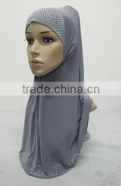 H192 latest muslim hijab with rhinestones
