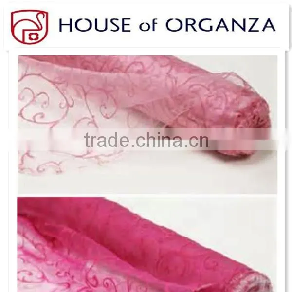 Flocking Organza Fabric For Banquet Decoration