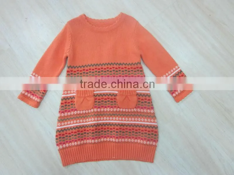 children toddler girls pullover cotton and acrylic jumper sweater dress