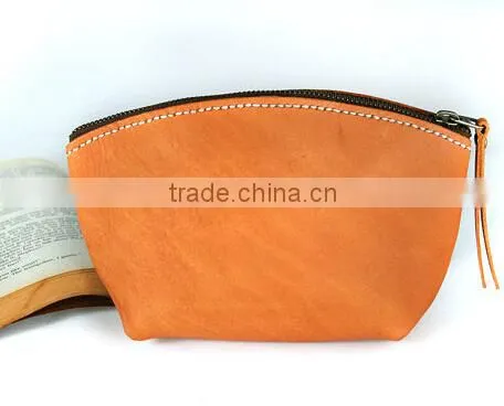 high end European Style leather ladies cow leather cosmetic bag