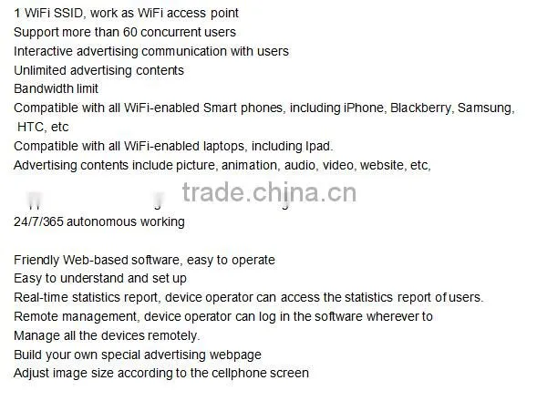 Best Price WiFi Advertising Device, Web based management software